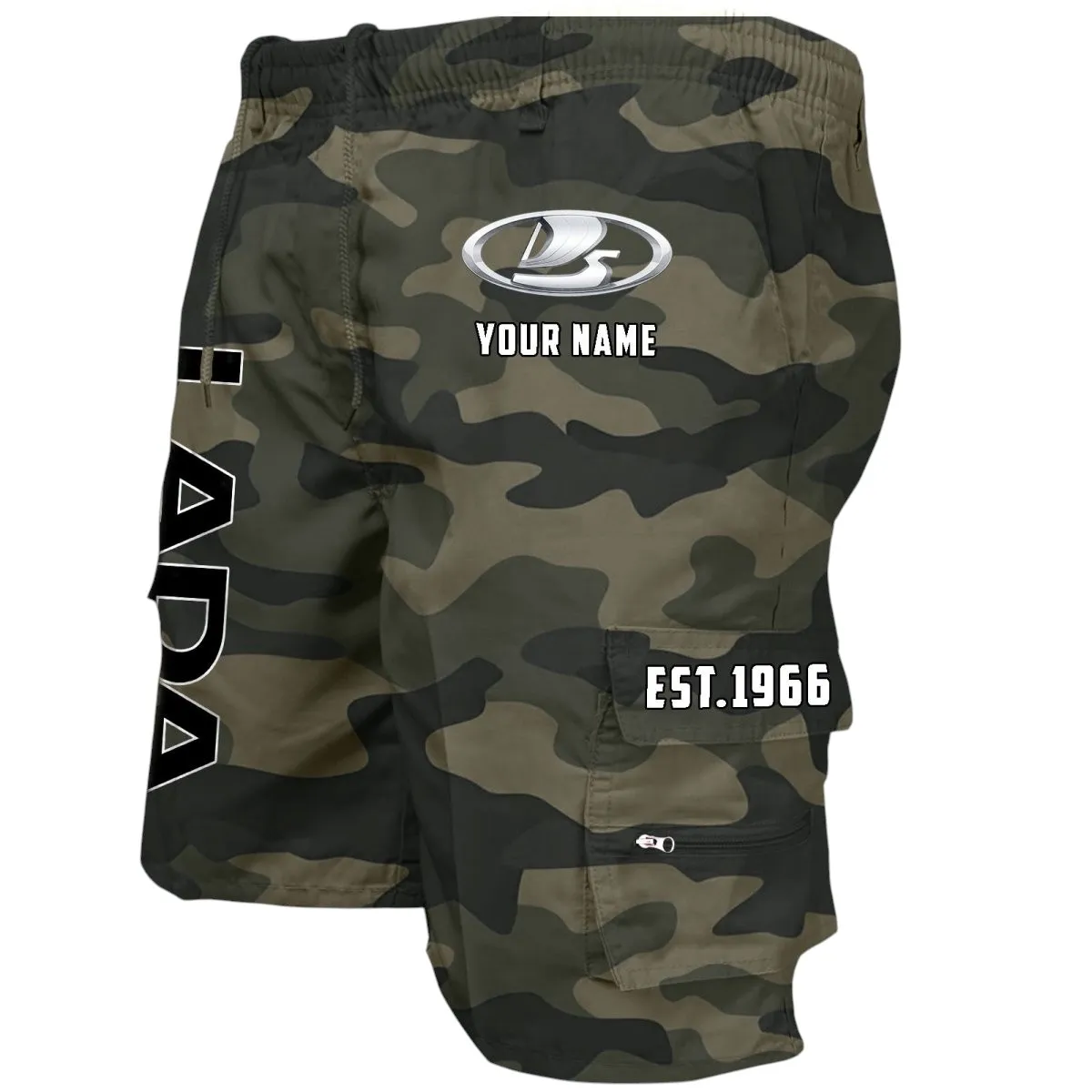 Urban Vehicle Workwear Casual Shorts, Everyday Garage Life Shorts CAR455 - Green Camouflage