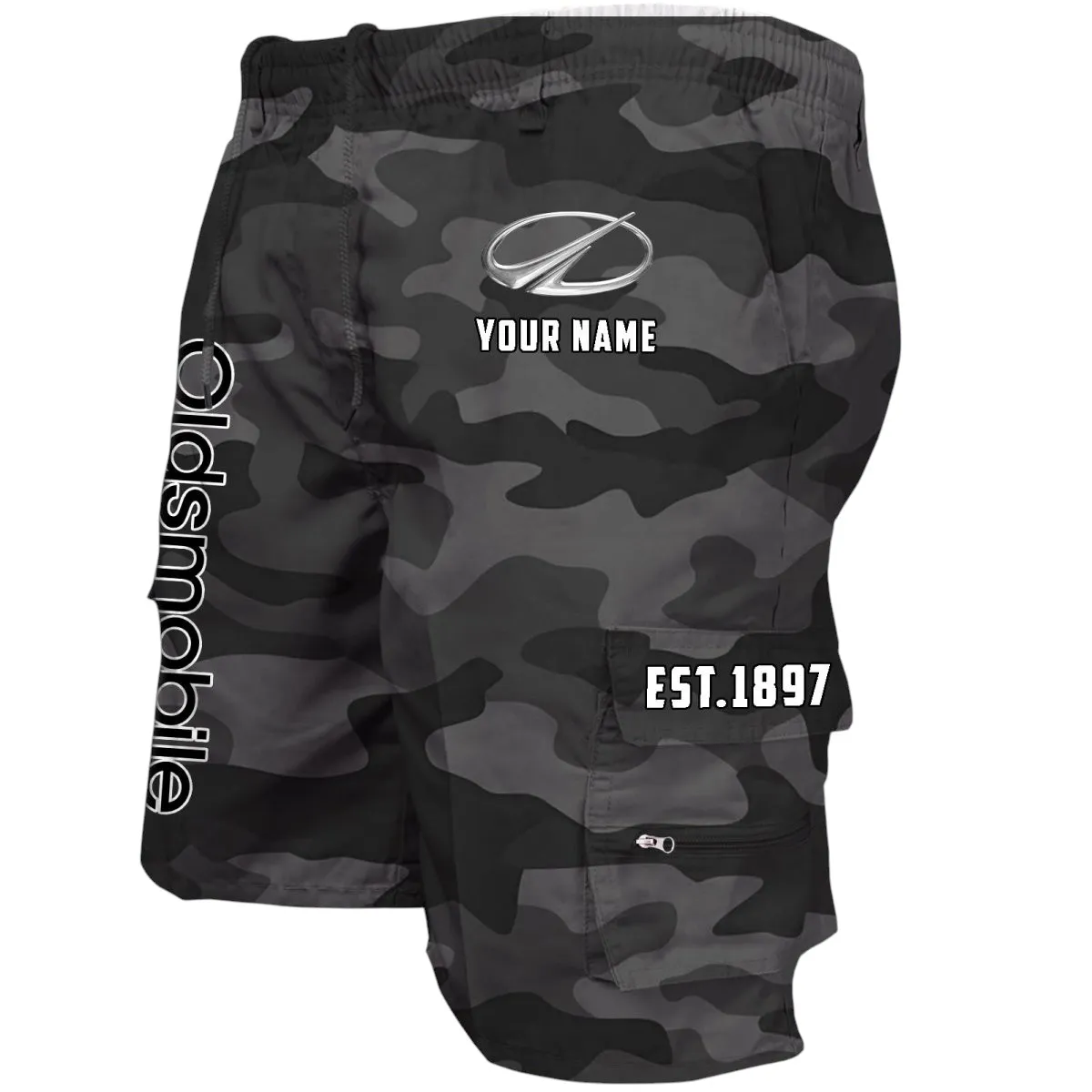Street Cruiser Workwear Casual Shorts, Road Warrior Pocket Shorts CAR455 - Grey Camouflage