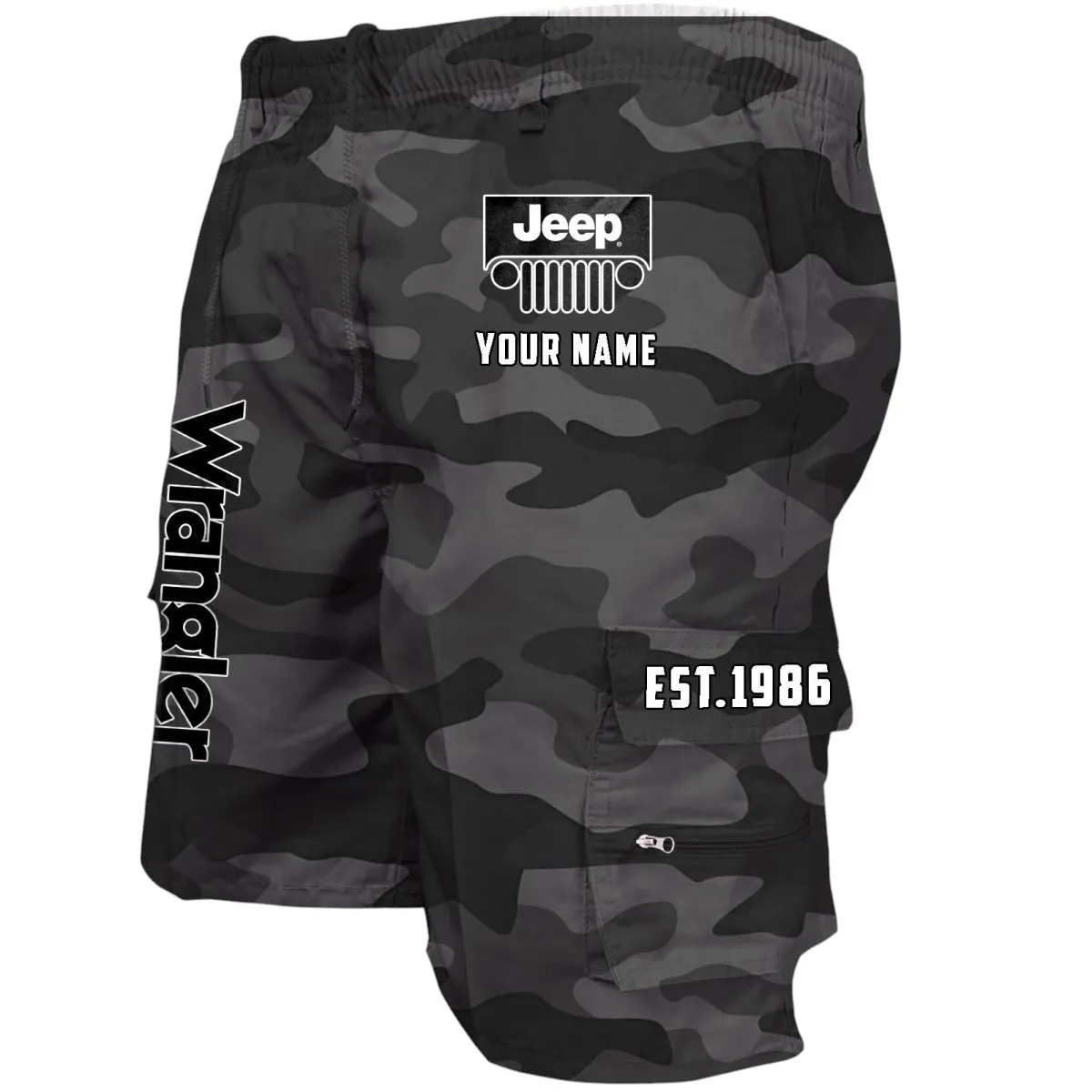 Adventure Utility Vehicle Workwear Casual Shorts, Durable Rider Utility Shorts CAR455 - Grey Camouflage