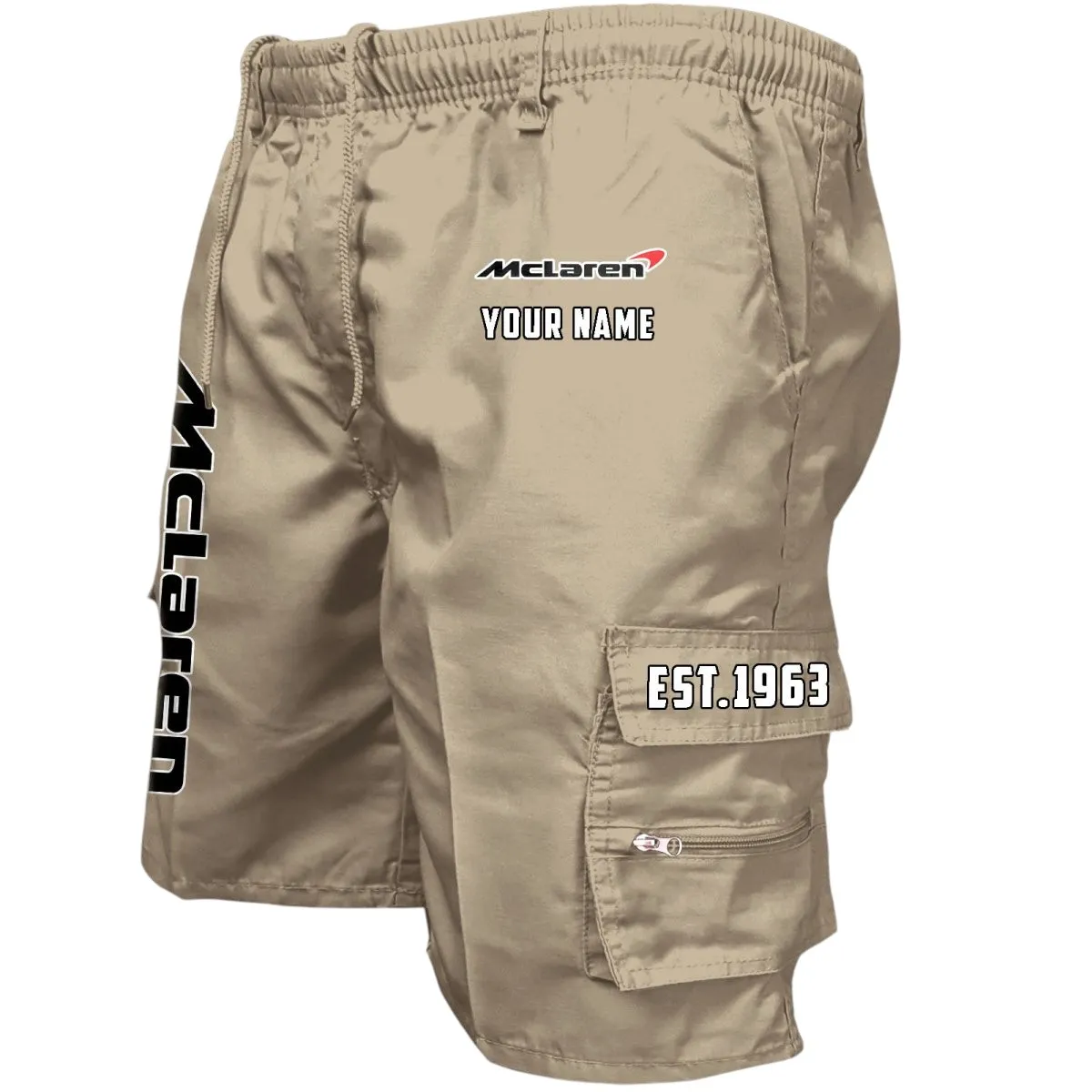 Speed Legend Workwear Casual Shorts, Everyday Car Culture Shorts CAR455 - Khaki