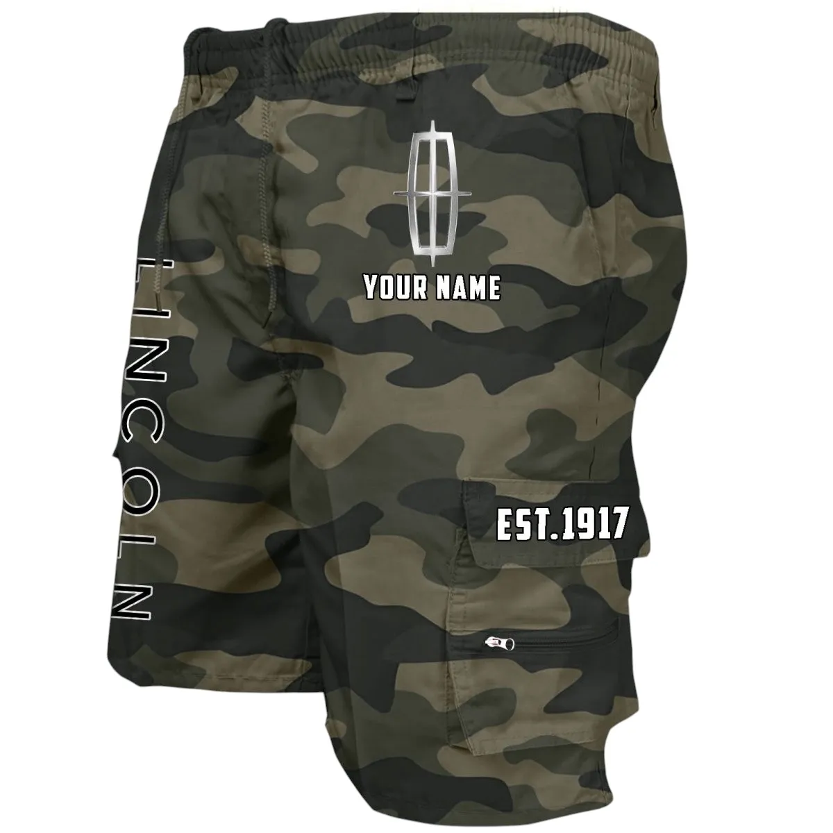 Full-Size Sedan Workwear Casual Shorts, Rugged Men's Utility Shorts CAR455 - Green Camouflage