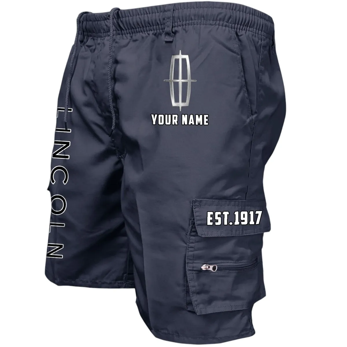 High-End Automobile Workwear Casual Shorts, Car Enthusiast Pocket Shorts CAR455 - Navy