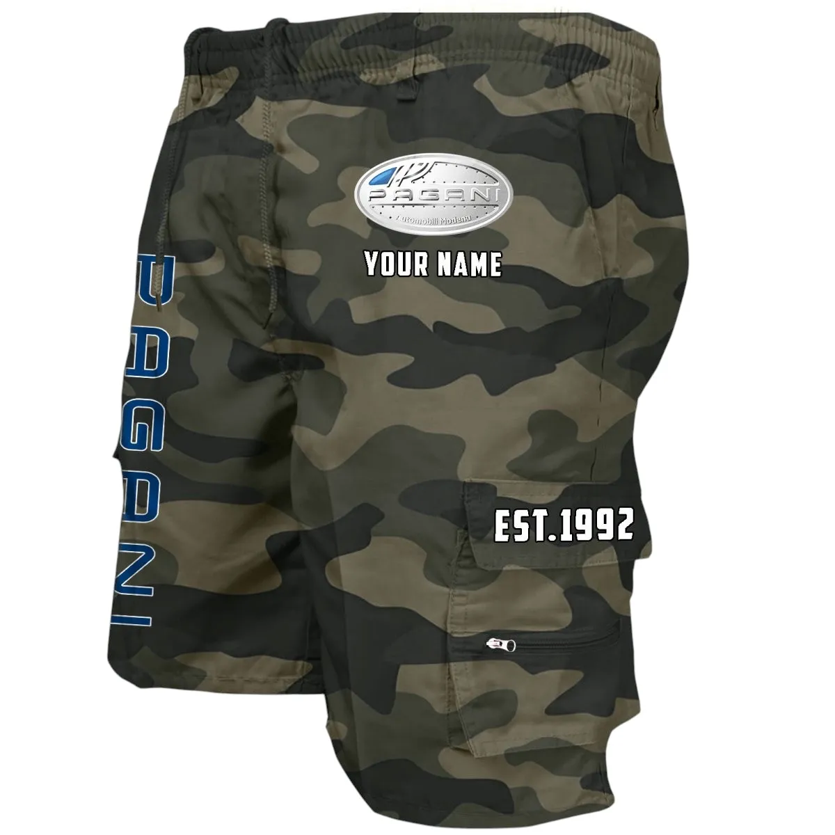 Performance Sedan Workwear Casual Shorts, Automotive Lifestyle Utility Shorts CAR455 - Green Camouflage