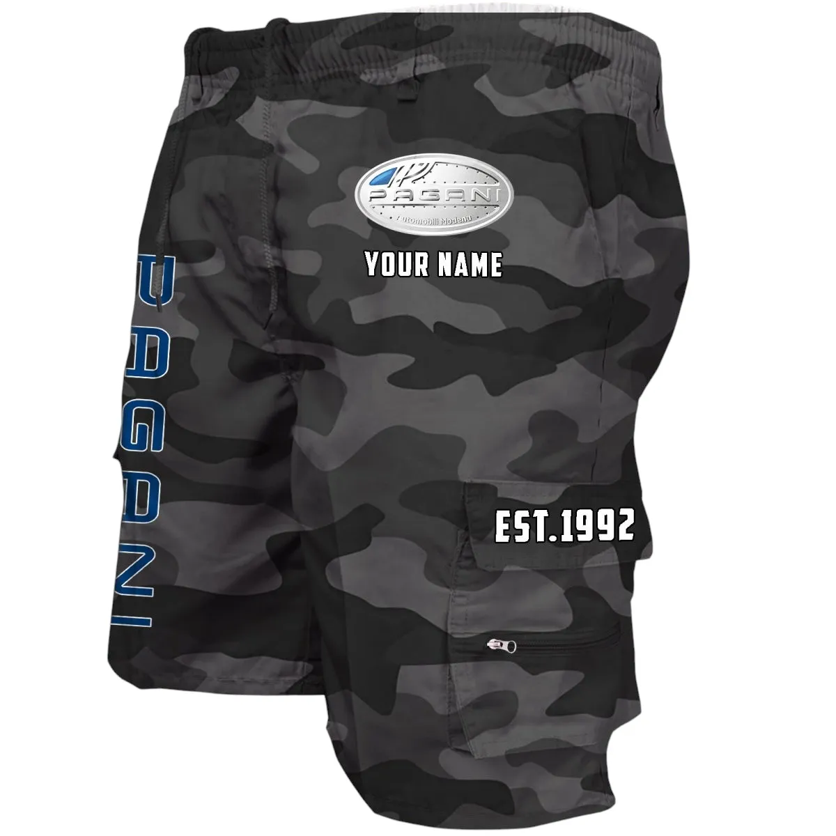 Performance Sedan Workwear Casual Shorts, Everyday Car Culture Shorts CAR455 - Grey Camouflage