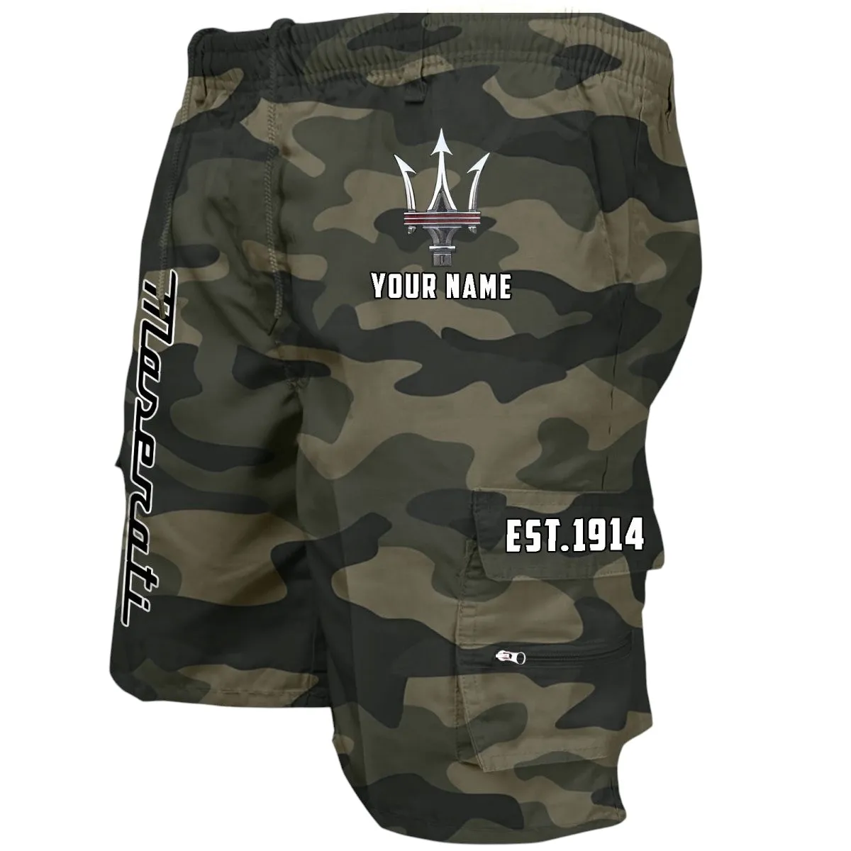 Exotic Coupe Workwear Casual Shorts, Open Road Utility Shorts CAR455 - Green Camouflage