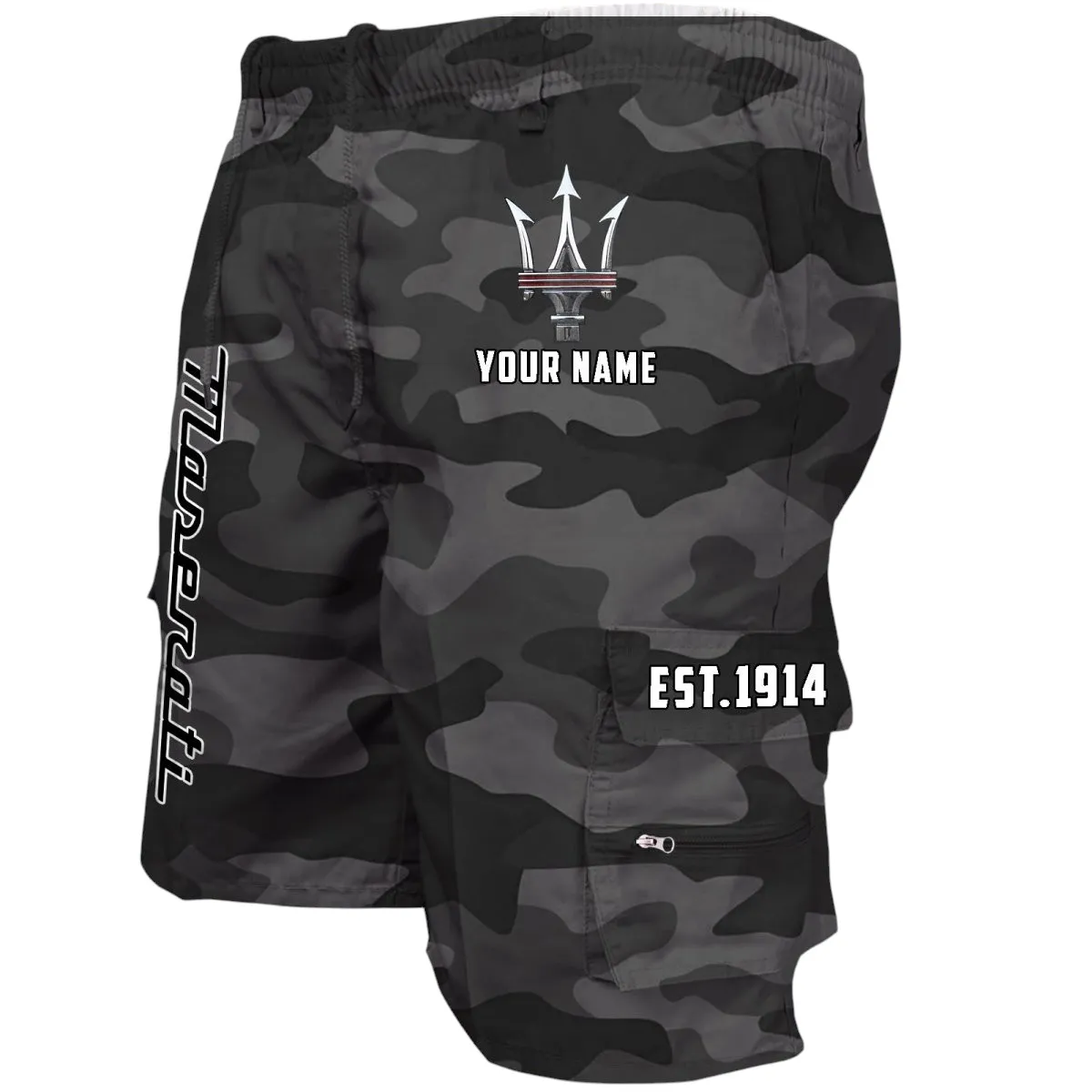 Grand Tourer Workwear Casual Shorts, Automotive Spirit Work Shorts CAR455 - Grey Camouflage