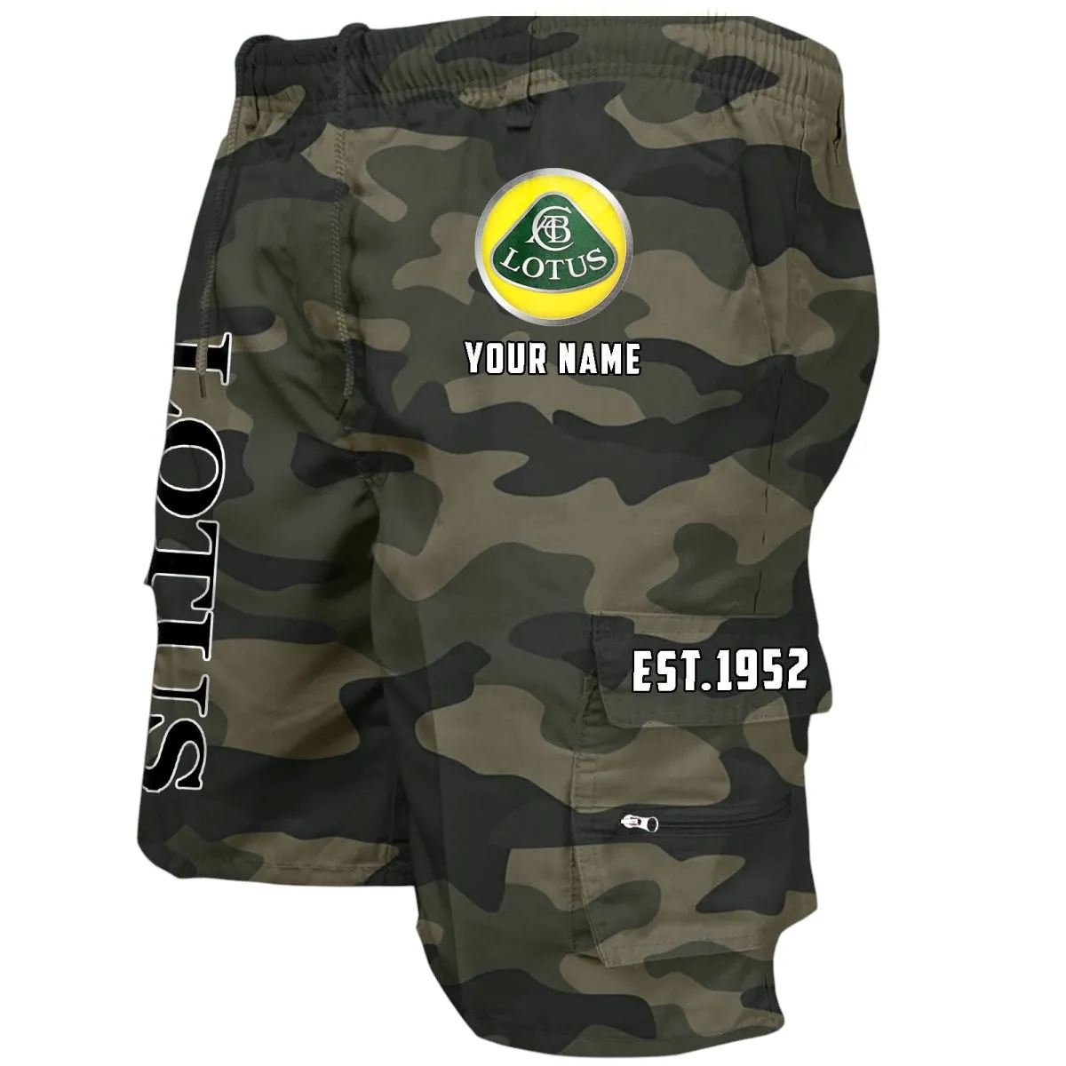 Agile Roadster Workwear Casual Shorts, Streetwear Garage Pocket Shorts CAR455 - Green Camouflage