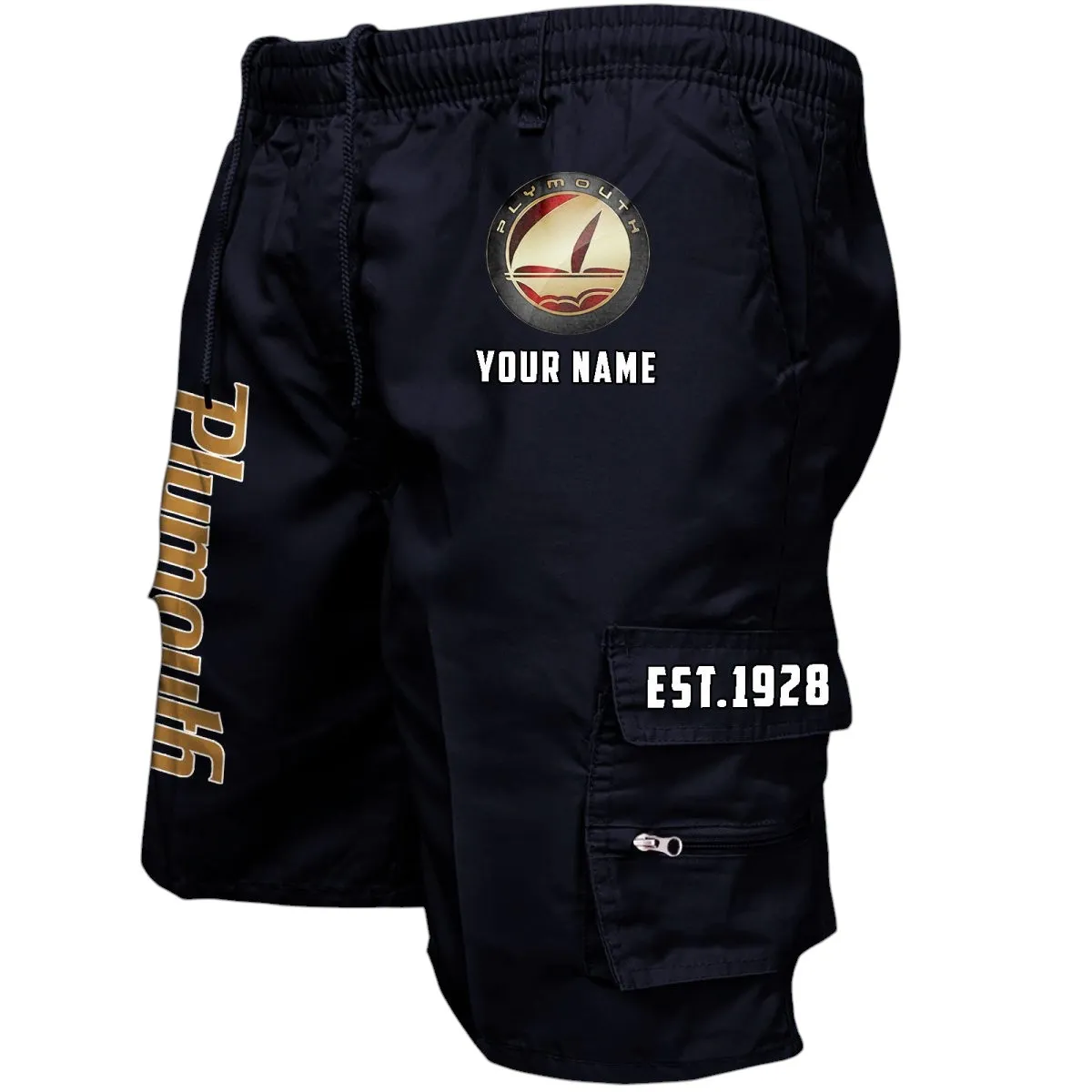 American Cruiser Workwear Casual Shorts, Everyday Car Culture Shorts CAR455 - Black