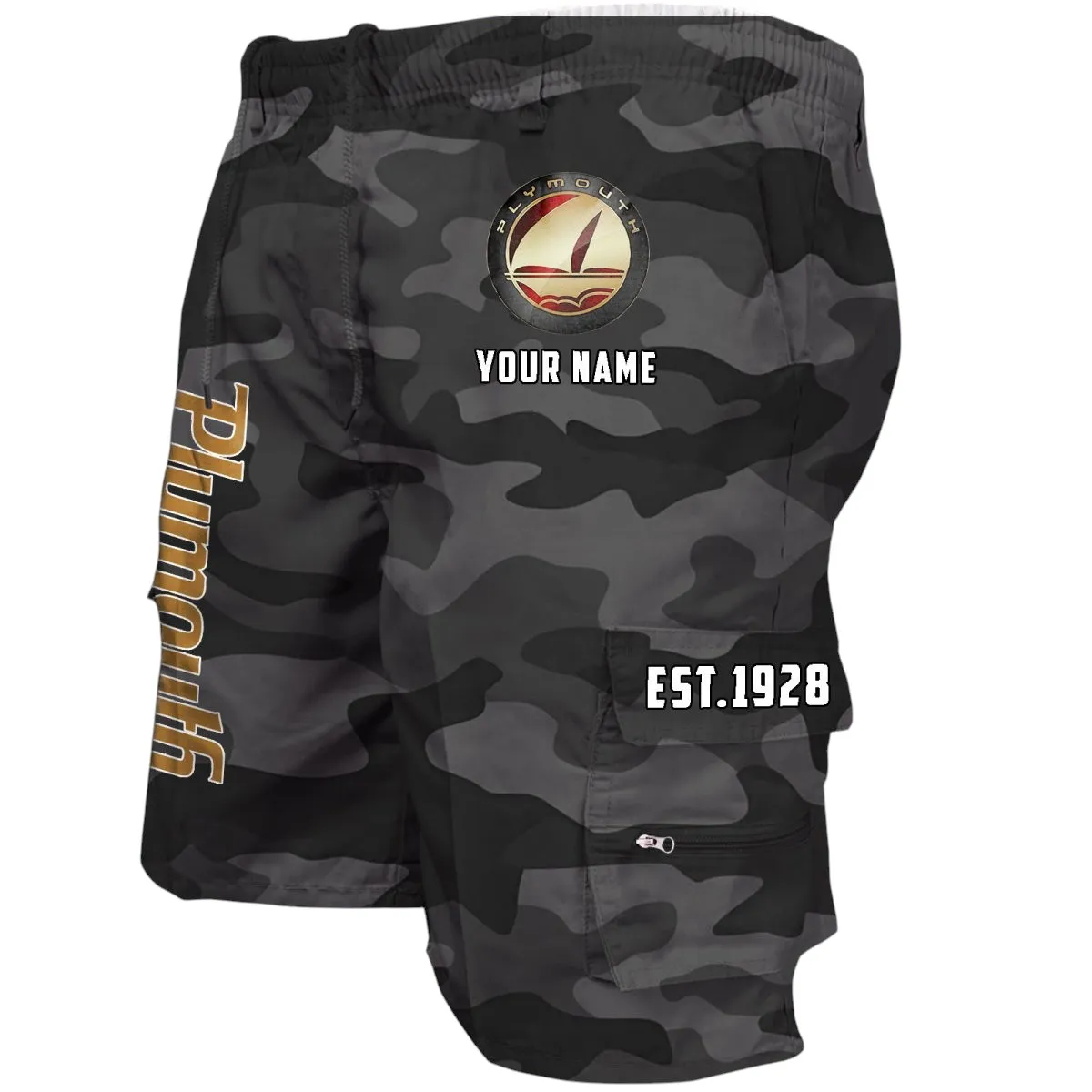 Iconic Ride Workwear Casual Shorts, Durable Garage Life Shorts CAR455 - Grey Camouflage