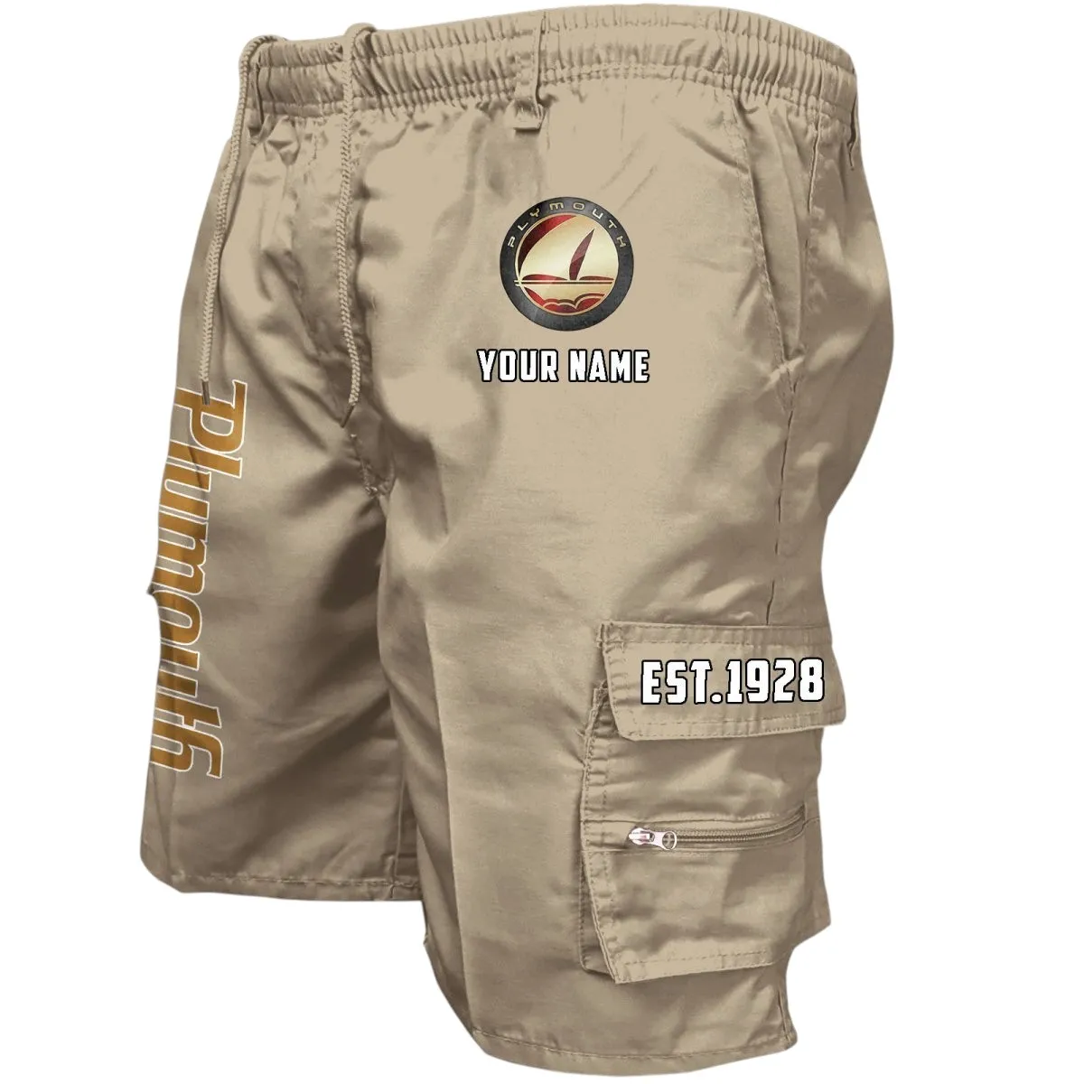 Iconic Ride Workwear Casual Shorts, Everyday Garage Life Shorts CAR455 - Khaki