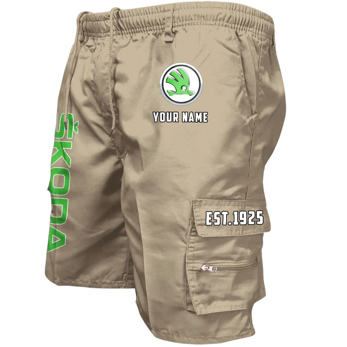 Urban Compact Auto Workwear Casual Shorts, Everyday Car Culture Shorts CAR455 - Khaki